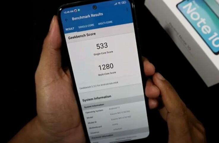Redmi Note 10 GeekBench. (Fuente: Sigit Prastowo)
