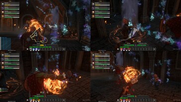 Una imagen que muestra una pantalla dividida en «Dungeons of Sundaria».