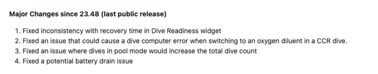 Las notas de la versión del software del sistema Garmin Descent G2 25.14
