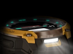 El Instinct Crossover AMOLED con su linterna LED activada. (Fuente de la imagen: Garmin)