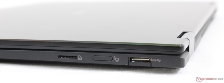 A la derecha: Lector MicroSD, botón de reposo, USB-A 3.2 Gen. 2