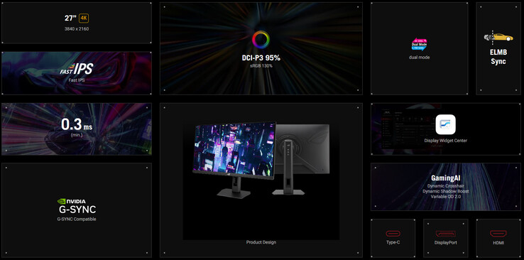 Principales características del ROG Strix XG27UCSR (Fuente de la imagen: Asus)