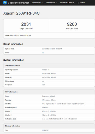 (Fuente de la imagen: Geekbench)