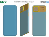 Los renders del Find X4 Pro destacan la peculiar pantalla trasera del dispositivo (Fuente de la imagen: @letsgodigitalNL)