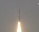El vehículo de lanzamiento de NISAR despegando del Centro Espacial Satish Dhawan (Fuente de la imagen: ISRO)