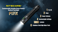 El Nitecore P17iX ofrece las mismas características que el P27iX, sólo que con un cabezal más pequeño