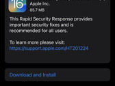 Apple ha lanzado hoy su primera actualización pública de Respuesta Rápida de Seguridad. (Imagen: propio)