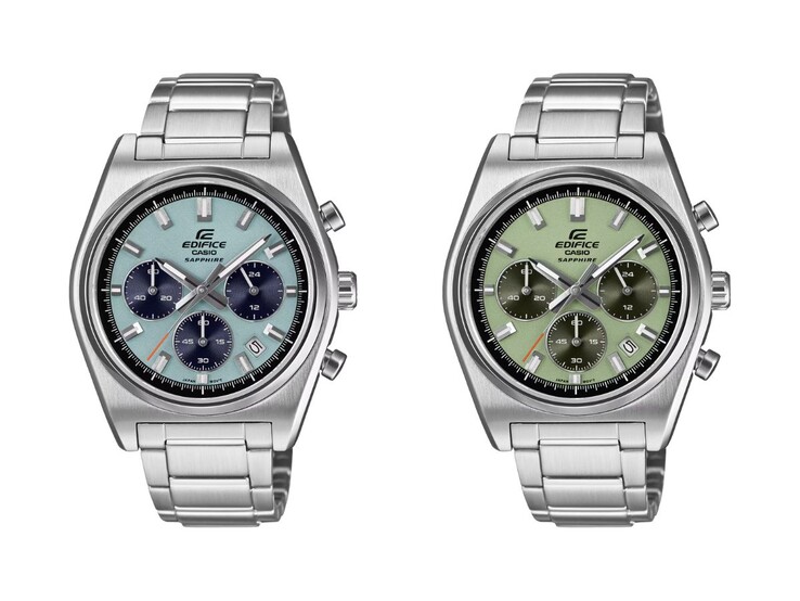 Los relojes Casio Edifice EFB730D-2BV (izquierda) y EFB730D-3AV (derecha). (Fuente de la imagen: Casio, editado)
