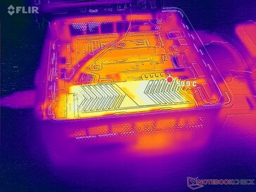 Punto caliente del disipador de calor Lexar NM800 a 60 C cuando se estresa