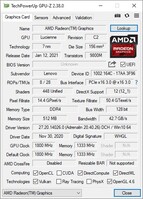 Lenovo IdeaPad Flex 5 GPU-Z: Pestaña de información de la GPU