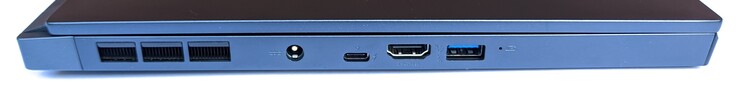 Lado izquierdo: ventilación, Thunderbolt 3, USB 3.2 Gen2 Tipo-A
