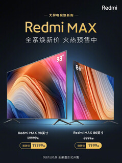 Redmi Max 98 y Max 86. (Fuente de la imagen: Xiaomi)