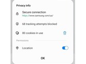 Menú de información de privacidad de Samsung Internet 19.0 Beta (Fuente: Samsung Newsroom South Korea)
