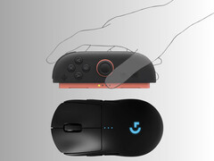 Los Joy-Cons de Switch 2 aparecen encima del ratón para juegos (Fuente de la imagen: Nintendo of America, Logitech con modificaciones)