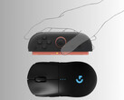 Los Joy-Cons de Switch 2 aparecen encima del ratón para juegos (Fuente de la imagen: Nintendo of America, Logitech con modificaciones)