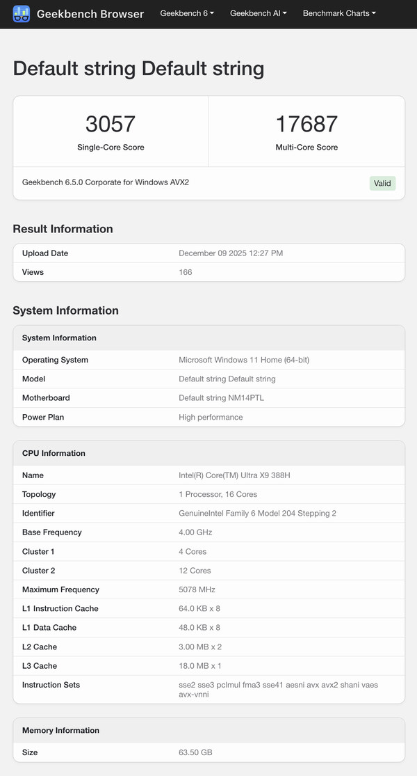 (Fuente de la imagen: Geekbench)