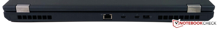 Atrás: RJ45-LAN, 2x Thunderbolt 3 (USB tipo C 3.1 Gen 2 con suministro de energía y DisplayPort), adaptador de CA SlimTip
