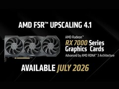 Una captura de pantalla del anuncio del FSR 4.1 INT8 de AMD para las GPU de la serie RX 7000