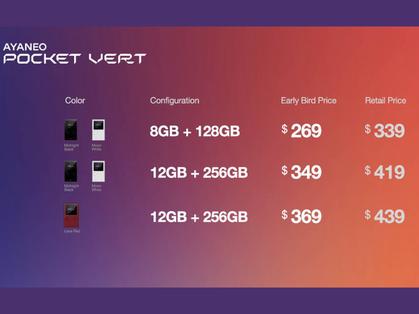 El precio anticipado de la Pocket Vert estará disponible en la página web de Ayaneo durante dos semanas. (Fuente de la imagen: Ayaneo)