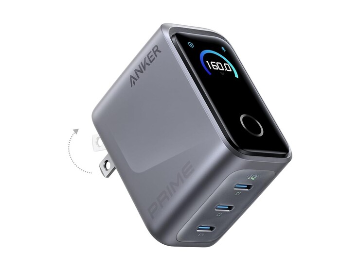El cargador Anker Prime (160 W, 3 puertos, pantalla inteligente). (Fuente de la imagen: Anker)