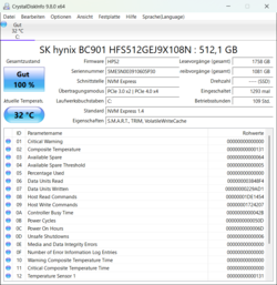 CrystalDiskInfo del HFS512GEJ9X108N