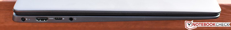Izquierda: Puerto de carga, HDMI 2.0, USB 3.1 Gen 1 Tipo C, Audio combinado