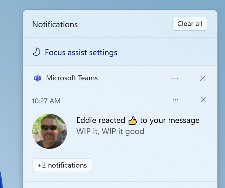 La configuración del asistente de enfoque es ahora accesible desde las notificaciones. (Fuente de la imagen: Microsoft)