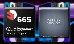 El Redmi Note 8 original venía con un SD 665, pero el modelo de 2021 podría llevar un Helio G85. (Fuente de la imagen: Xiaomi/Qualcomm/MediaTek - editado)