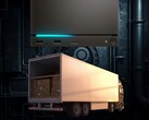 Maqueta del camión que transporta las importaciones de la Máquina de Vapor
