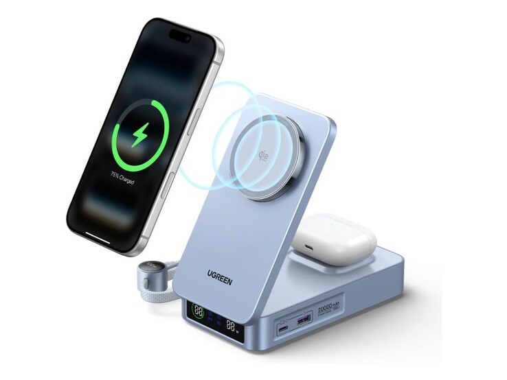 El banco de energía multifuncional Ugreen MagFlow Qi2 25W. (Fuente de la imagen: Ugreen)