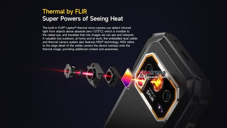 Se instala una cámara de imagen térmica. (Imagen: Ulefone, vía GSMArena)