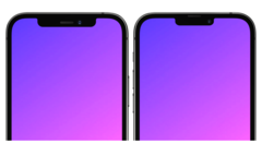 Un render del notch del iPhone 13 comparado con el actual del iPhone 12. (Imagen: @RendersbyIan)