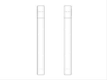Perfil lateral del supuesto teléfono enrollable de Samsung según la patente denunciada. (Fuente de la imagen: DomoAI y xleaks7)