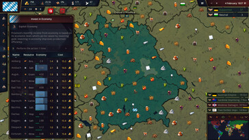 Una imagen que muestra recursos en Age of History 3.