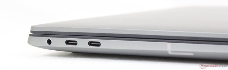 Izquierda: auriculares de 3,5 mm, 2x USB-C con Thunderbolt 4 + DisplayPort + Power Delivery