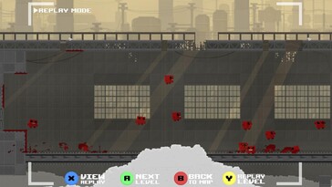 En la imagen: Una captura de pantalla de juego de Super Meat Boy.
