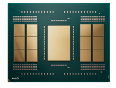 AMD Ryzen Threadripper Pro 9995WX cuenta con 12 unidades de cómputo a cada lado del lado de E/S. (Fuente de la imagen: AMD)