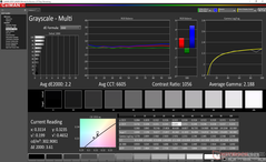 Escala de grises antes de la calibración (Pantalla principal)