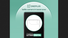 La nueva cámara selfie de OnePlus en el bisel. (Fuente: LetsGoDigital)