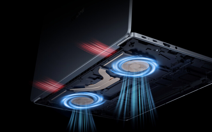 El Redmi Book 14 2025 Renewed Edition cuenta con una solución de refrigeración de doble ventilador y tubo de calor. (Fuente de la imagen: Xiaomi)