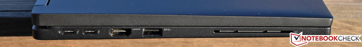 izquierda: Thunderbolt 3/puerto de carga, Thunderbolt 3, HDMI, USB 3.0