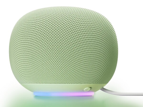 El altavoz doméstico de Google tiene un anillo luminoso y un botón para silenciar el micrófono. (Fuente de la imagen: Google)
