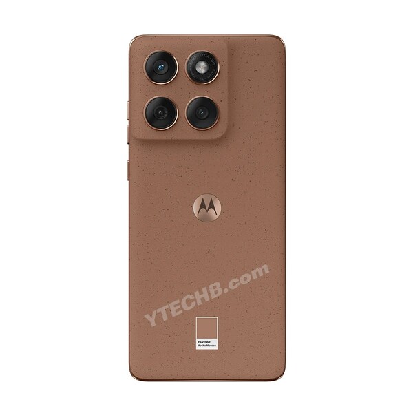 Vista trasera del Motorola Edge 60 Fusion en Pantone Mocha Mousse. (Fuente de la imagen: Ytechb)