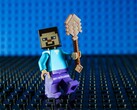 Una imagen que muestra una minifigura de Steve de Minecraft.