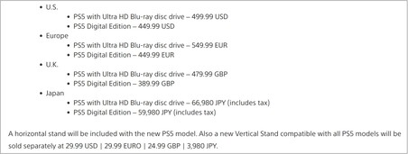 Precios de los nuevos modelos de PS5. (Fuente de la imagen: PlayStation)