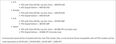 Precios de los nuevos modelos de PS5. (Fuente de la imagen: PlayStation)