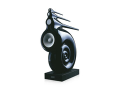 Imagen promocional del famoso altavoz de suelo de Bowers & Wilkin, Nautilus, sobre fondo blanco. (Fuente de la imagen: Bowers & Wilkins)