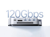 La nueva base dock cuenta con el controlador JHL9480. En la imagen: una imagen promocional con la vista lateral frontal de la estación de acoplamiento Thunderbolt 5.
