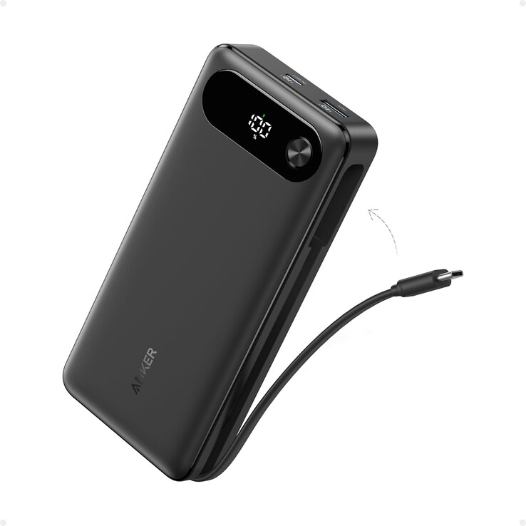 El nuevo Anker Zolo 22.5W Power Bank 10K tiene un cable integrado como el anterior Anker Power Bank (20K, 87W, cable USB-C integrado) (en la imagen). (Fuente de la imagen: AnkerInsider)