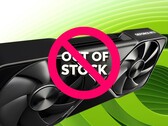 Se muestra la GPU de Nvidia con el símbolo de fuera de stock (Fuente de la imagen: Nvidia con modificaciones)
